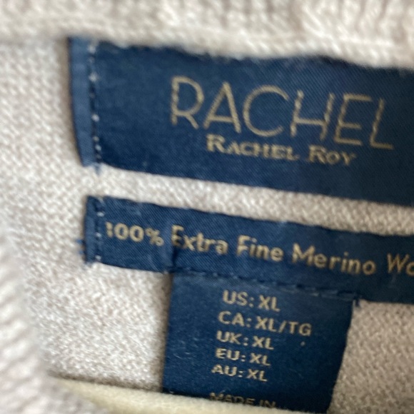 Rachel Roy Sweater 100% Merino Wool Cowl Neck Size XL - Picture 5 of 5